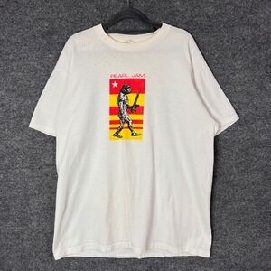 VINTAGE Pearl Jam Evolution of Man Graphic T Shirt‎ XL White Anvil Pre Shrunk